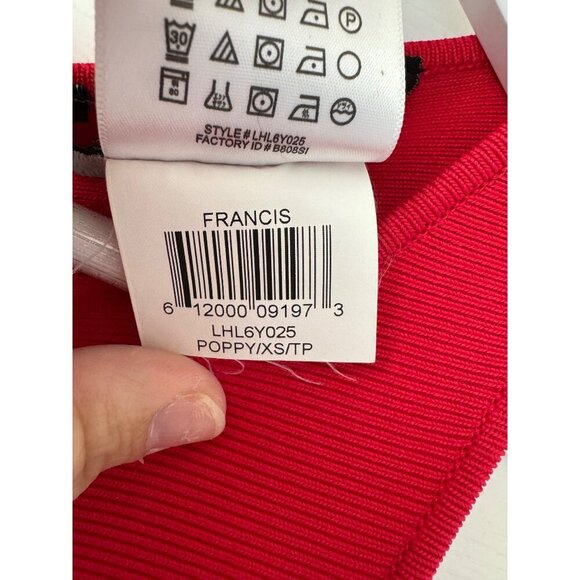 BCBGMaxAzaria Poppy Red Peplum Sleeveless Mini Dress XS  90% Rayon 9% Nylon 1% S - Picture 3 of 16